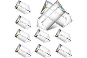 QFkris 12PCS Optical Glass Triangular Prism,50mm/2inch Crystal Equilateral Prisms Set for Teaching Photo Photography