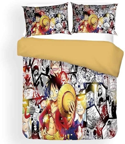 Amazon 枕とベッドシーツセットワンピースカラフルルフィアニメ寝具布団カバー Size 72inch 寝具カバーセット オンライン通販