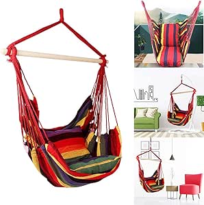 Besttime - Hamaca colgante de cuerda para colgar en el árbol, silla de