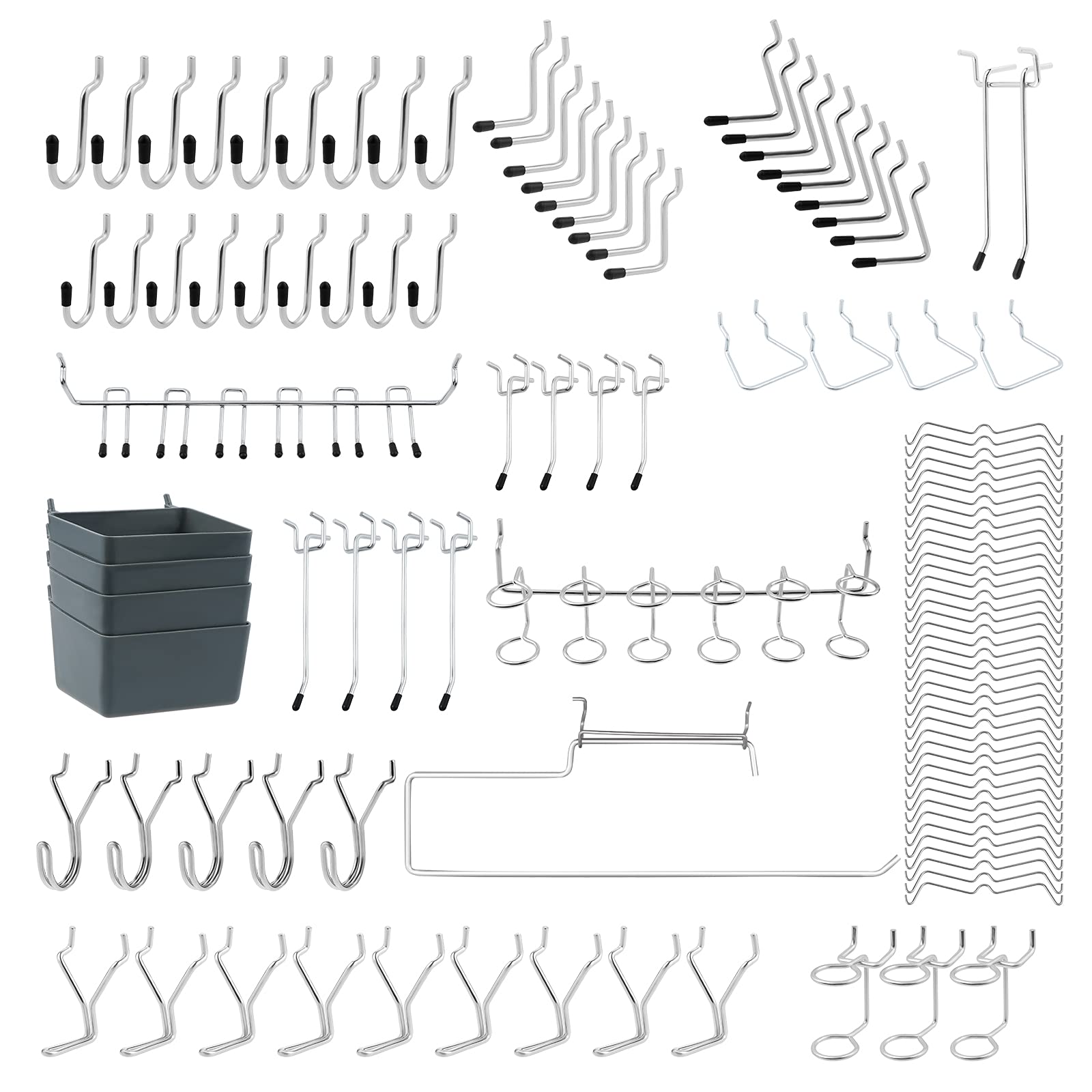 Faankiton113PCS Peg Board Hooks Accessories, Pegboard Bins, Organizer for Garage