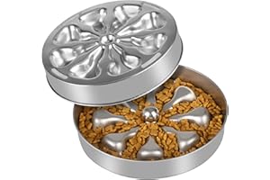 Oiwliur Slow Feeder Dog Bowls – Stainless Steel Non-Slip Metal Bowl for Slow Feeding, 5 Cups Large Capacity, Double-Sided Design for Dry, Wet, or Raw Food, Ideal for Small, Medium, Large Dogs