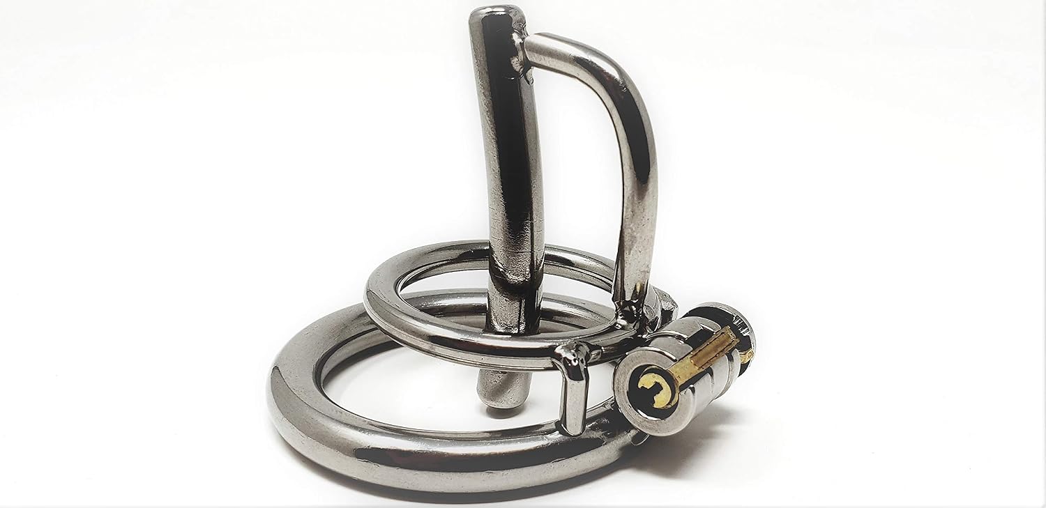 Bondage Masters Chastity Cage Male Chastity Device Urethral, Silver - Image 4