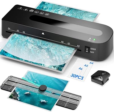 MAXDONE A4 Laminator 9in 4 in 1 with 30 Pouches Paper Cutter Corner Rounder