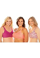 Comfort Choice Women's Plus Size 3-Pack Front-Close