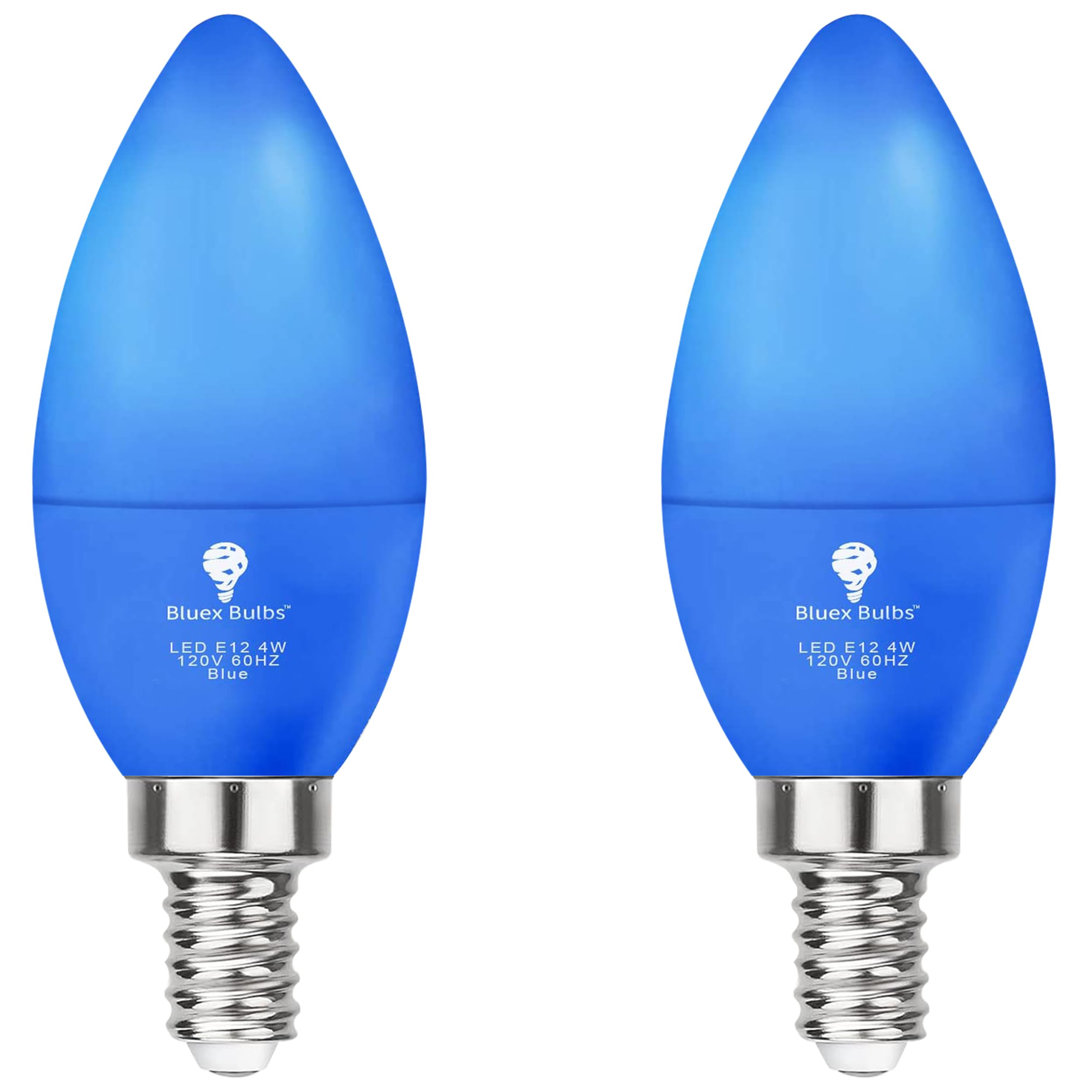 Photo 1 of 2 Pack BlueX LED Blue Light Bulb - 4W (40Watt Equivalent) - E12 Base Blue LED Bulb, Party Decoration, Porch, Home Lighting, Holiday Lighting, Chandelier Light Bulbs, Candelabra Bulbs