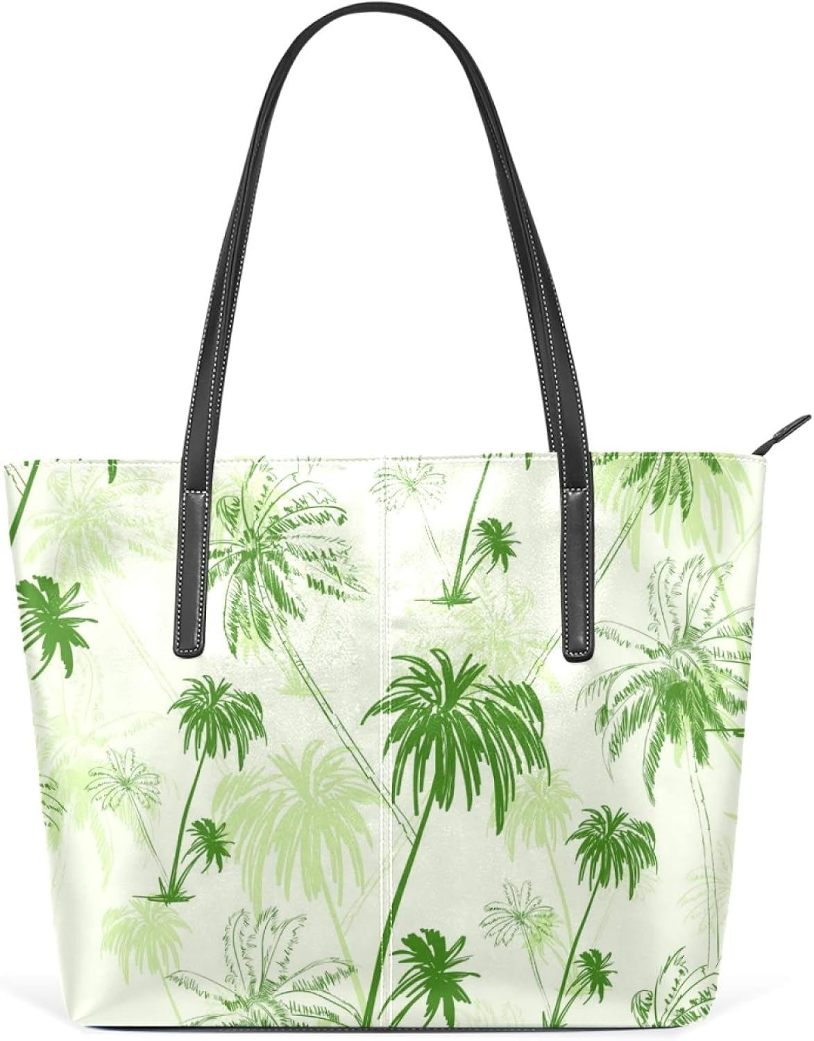 Leather Tote Bag for Women with Zipper Handbags Shoulder