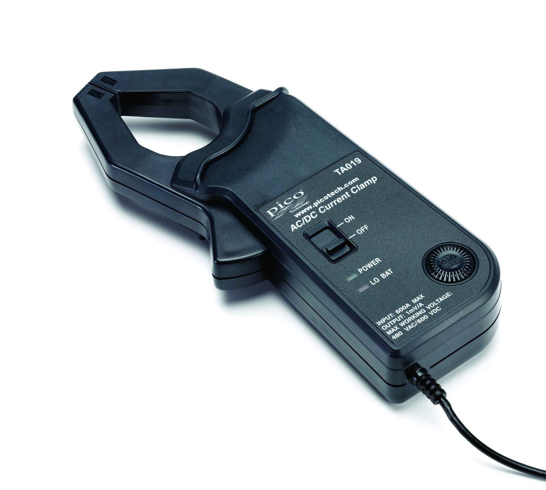 Pico Technology PicoScope TA019 600 A AC/DC current clamp for automotive diagnostics, Black