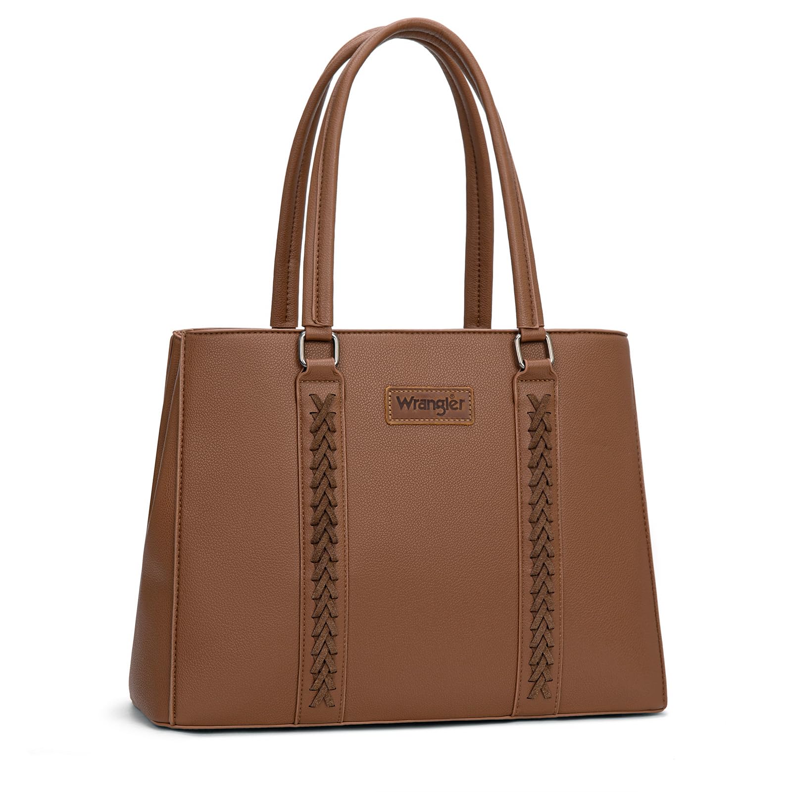 Photo 1 of Montana West Wrangler Whipstitch Tote Bag for Women Fall Purses and Handbags Double Compartment Work Medium Size Brown WG387-8119DBR