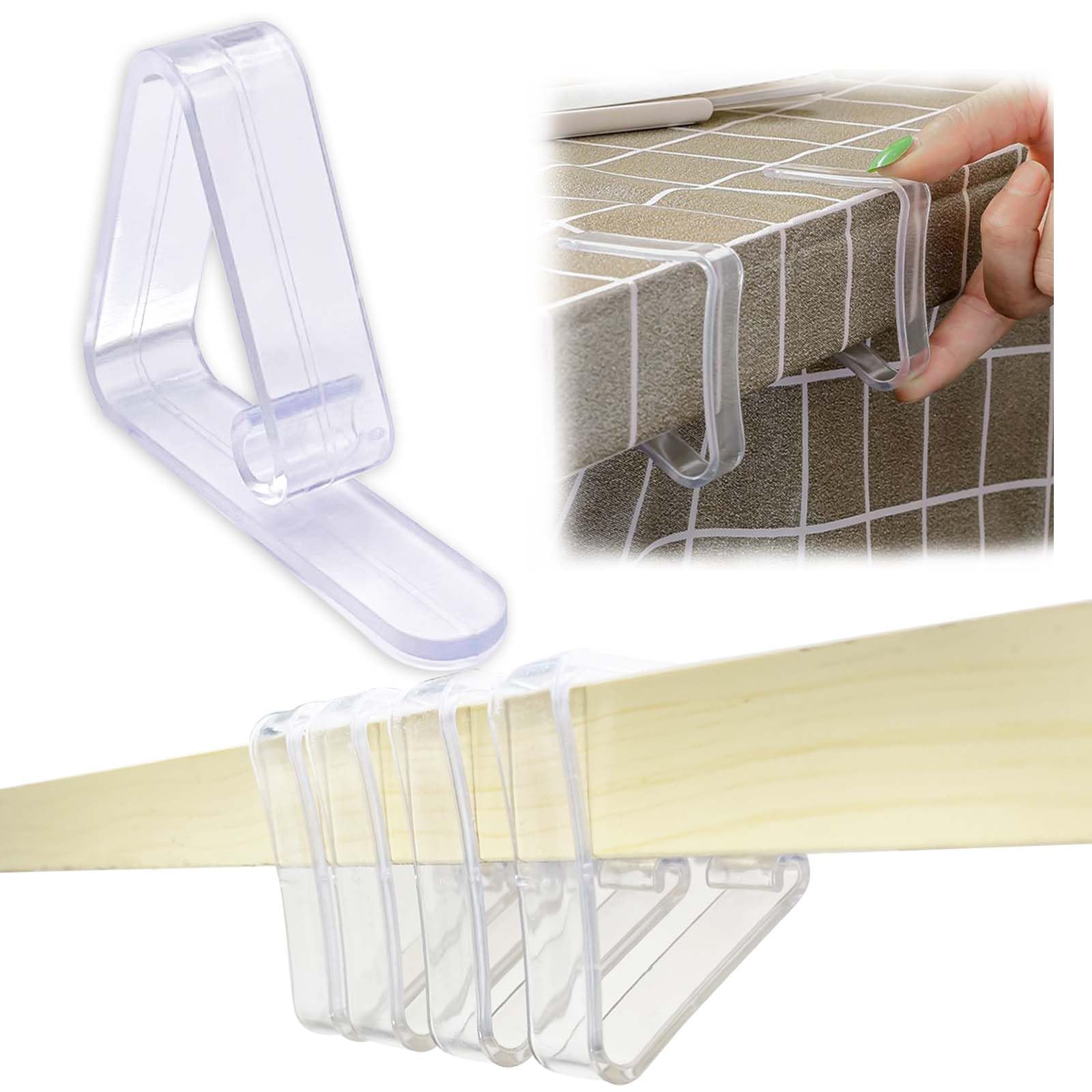 Photo 1 of 16 Upgraded Tablecloth Clips,Thicker Wider Clear Tablecloth Clips,Plastic Table Cloth Hold Down Clips Table Cloth Holder Cover Clamps for Restaurant Picnics Marquees Weddings Graduation Party.