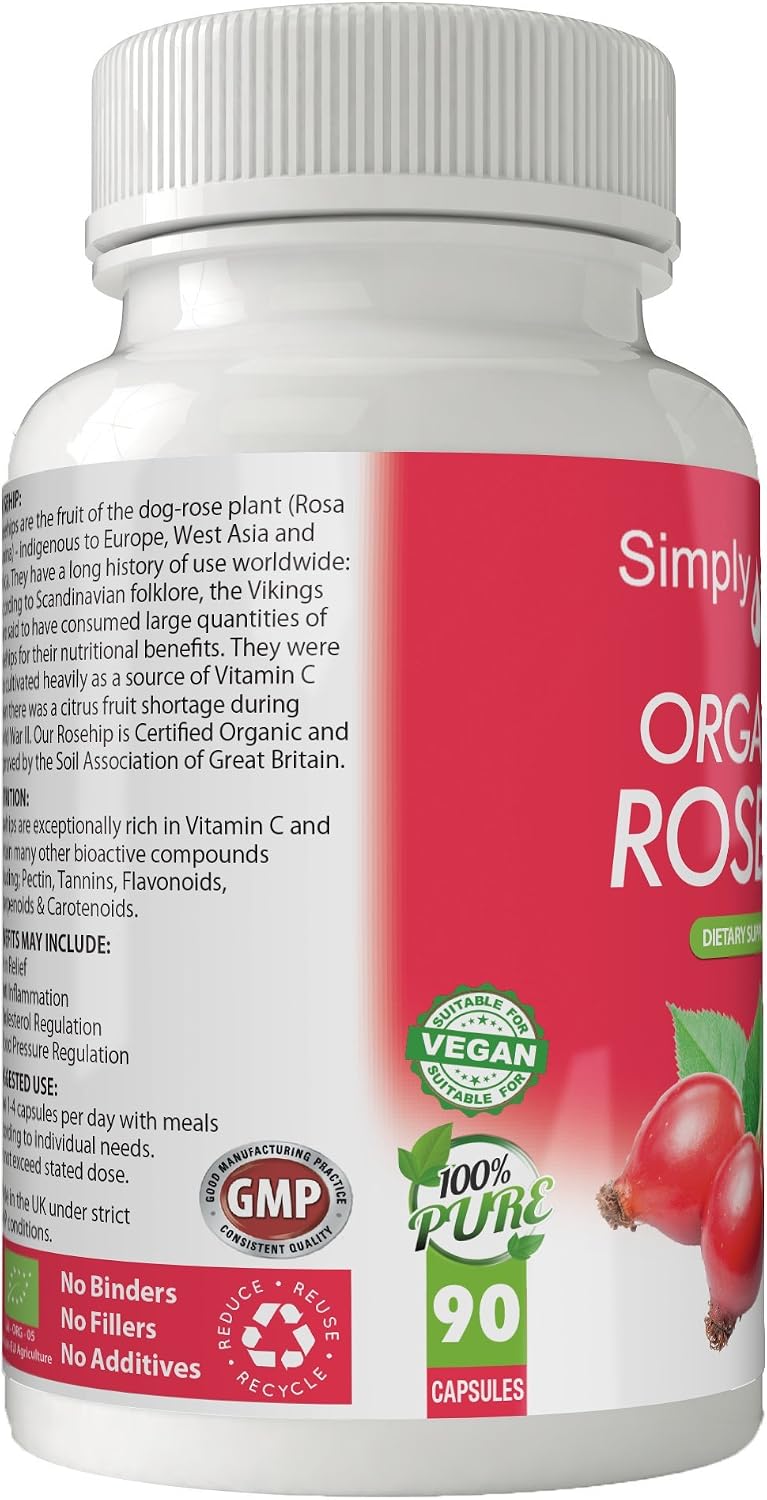 Simply Pure Organic Rosehip Capsules for Healthy Skin Heart & Joints, 90 count (Pack of 1) - Image 5