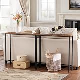 HOOBRO Console Table Slim Hallway Table Rustic Brown Black EBF75XG01 view 5