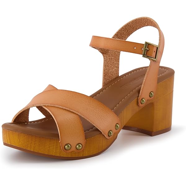 CUSHIONAIRE Sandalo con Zeppa in Sughero Rosie da Donna + Memory Foam, Cognac 37 EU
