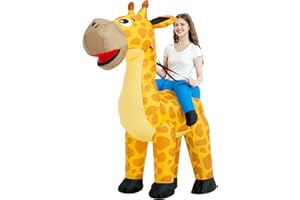 One Casa Inflatable Costume Adult,Blow Up Costumes,Ride On Giraffe Costume,Halloween Costumes for Men Women