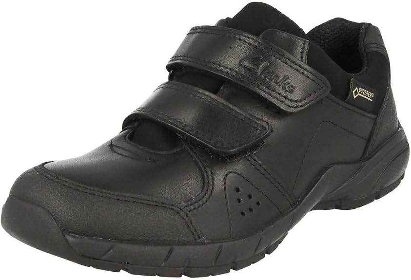 Clarks Boys School Shoes Zevifun GTX Black Leather UK Size 10.5F