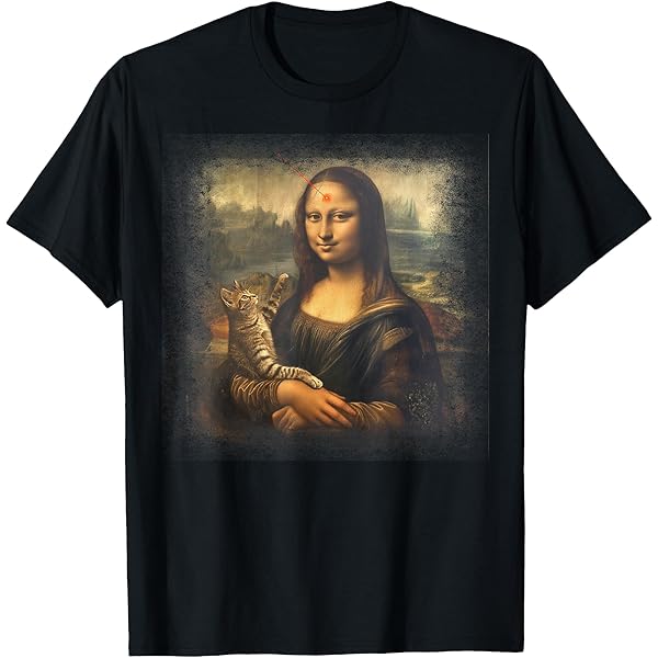 Amazon.com: Mona Lisa with cat on her head | Artwork Men Women