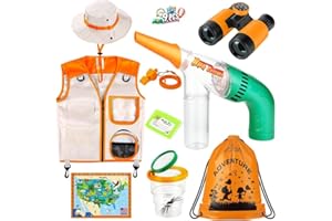 GINMIC Kids Explorer Kit & Bug Catcher Kit for Kids, Explorer Kit with Bug Catcher Vacuum, Kids Safari Vest & Hat, Kids Camping Toys with Binoculars, Outside Outdoor Toys for Kids Ages 3-8