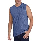 Wihion Men's Sleeveless Gym Tank Tops with Pocket Workout Bodybuilding Muscle T Shirts