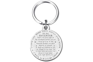 BAZLJY Inspirational Daughter Keychain - To My Daughter Gifts from Mom Dad - Daughter Graduation Gifts - Unique Gifts for Daughter Birthday Christmas Back to School