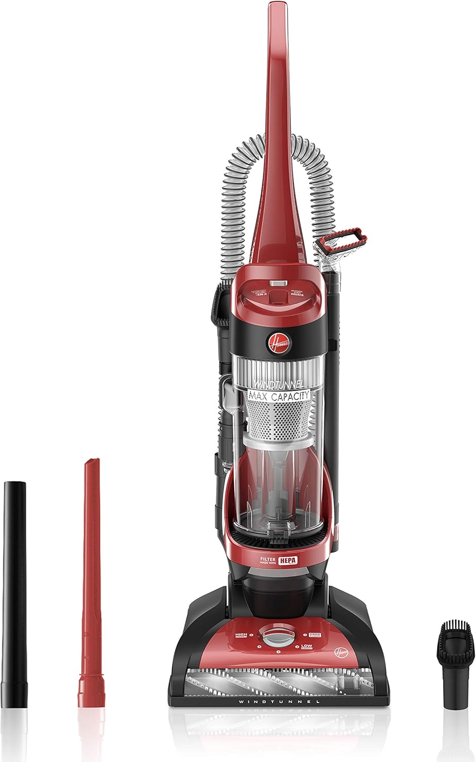 Hoover Windtunnel Max Capacity Upright Vacuum Cleaner with HEPA Media Filtration, UH71100, Red -