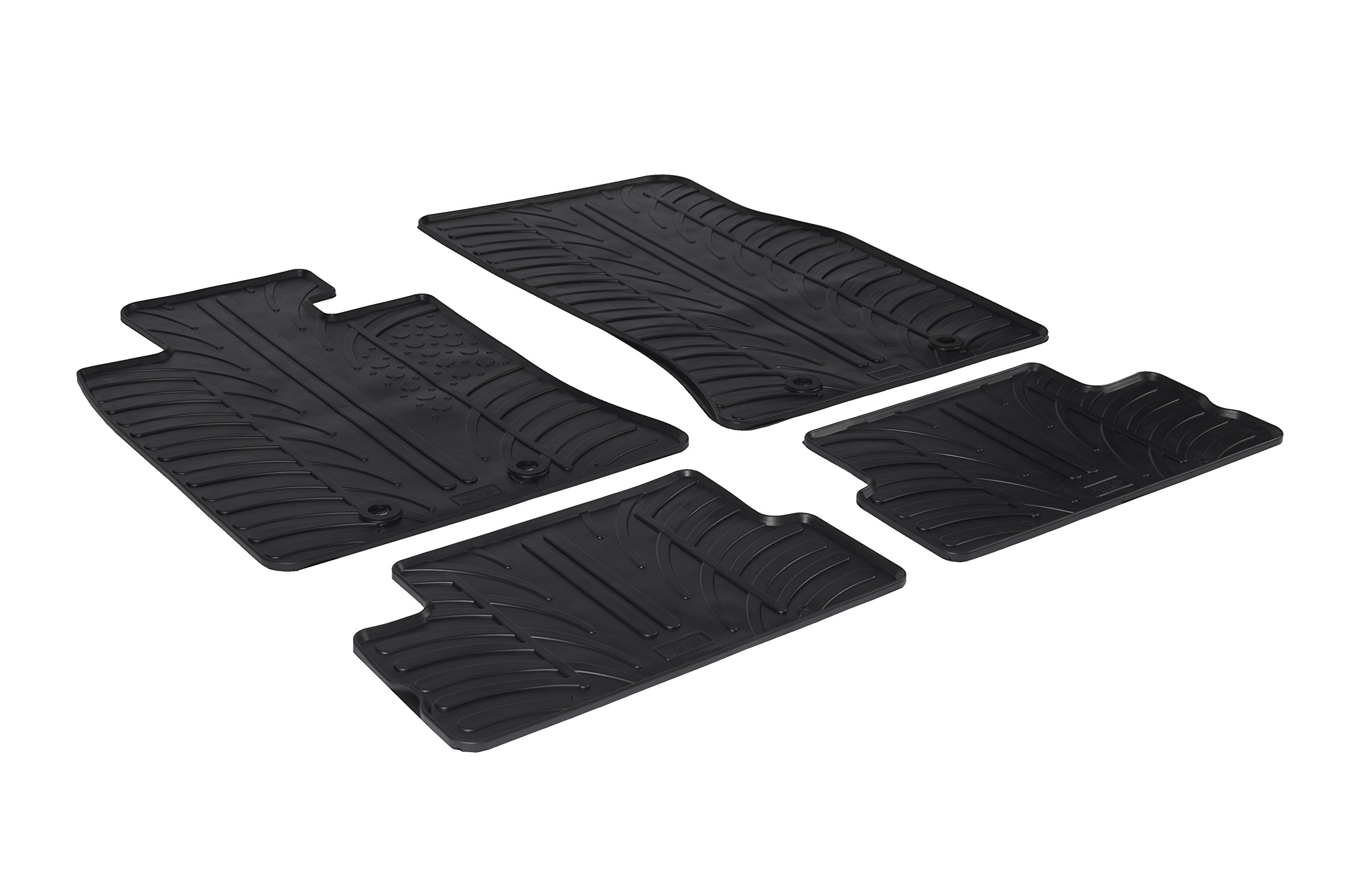 Gledring Rubber car mats set LHD compatible with BMW New Mini One/Cooper/S/D R56 2006-2014 (T profile 4-pieces + mounting clips)