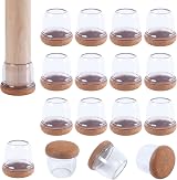 Ezprotekt Upgraded Clear Silicone Chair Leg Protectors 20-28mm 16PCS Round view 1