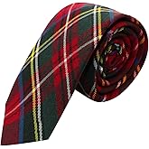 King & Priory Traditional Red Tartan Check Tie, Necktie, Scotland, Highland, Scottish, Stewart
