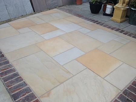 Indian Sandstone Paving Blasted Saturn Dust Patio Pack Amazon
