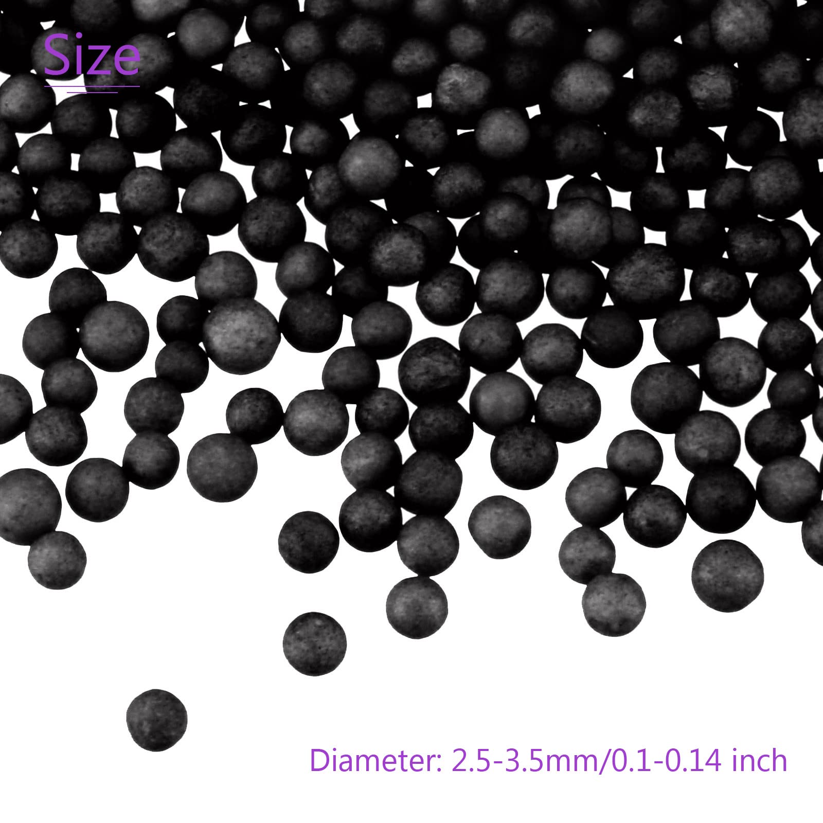 DMiotech 1 Pack 0.1-in Foam Beads Ball Polystyrene Round Foam Ball Black for DIY Crafts, Arts, Party Decoration