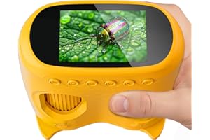 2-in-1 Kids Microscope Telescope, Temodu 2.0" 1000X Digital Microscope for Kids, HD Portable Education Telescope for Kids Bir