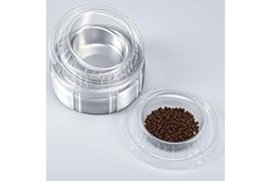 Sawysine 40 Pcs Disposable Pet Bowls Anti Ant Cat Dog Food Bowls Ant Proof Large Cat Wet Food Dishes Plastic Round No Spill Non Slip Feeder for Outdoor Pets Small Medium Size Dogs