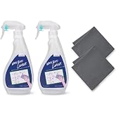 loukin Dry Erase Cleaner, 17 fl oz Whiteboard Spray with Cloth, 2 Pack | AP Certified, ASTM D4236, Low Odor, Effective Cleaning, Mild Formula, Atomizing Nozzle, Classroom Office Home Use
