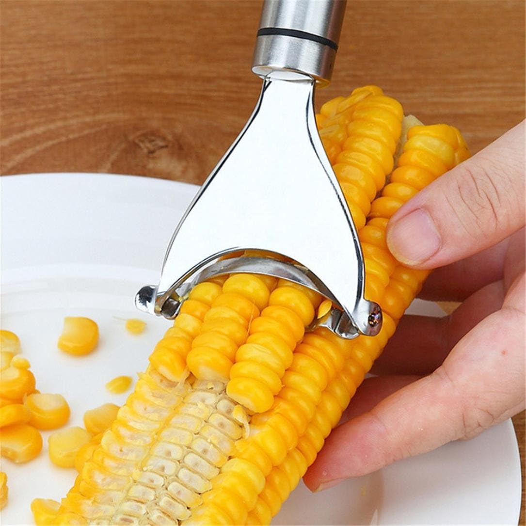 Corn Cob Peeler Stripper Cutter Splitter Remover Thresher Kitchen Salad Tool,Easy to Operate and Clean, Reusable and Durable Gessppo