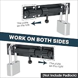 Sayayo Heavy Duty Slide Gate Latch Bolt 180mm SUS304 Matte Black view 4
