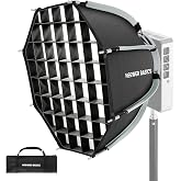 NEEWER Basics 12" Octagon Softbox with Mini Mount(Not Bowens Mount), Mini Octabox Parabolic Soft Box Kit with Diffusers/Grid for FS/HB/HS LED Light for Studio Photography Video Recording, NS68P