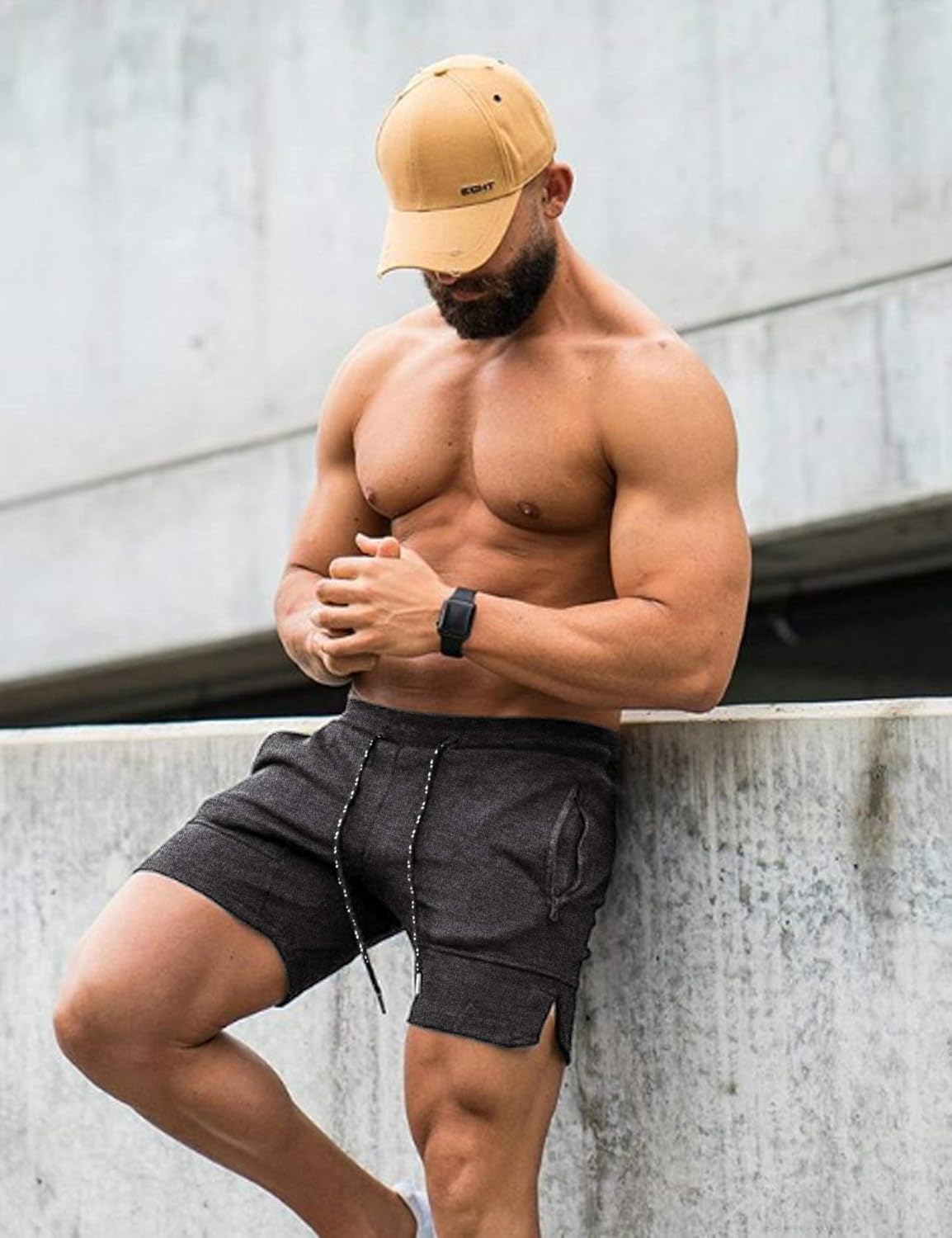 COOFANDY Men's Gym Workout Shorts Weightlifting Squatting Short Fitted Training Bodybuilding Jogger with Pocket: Clothing