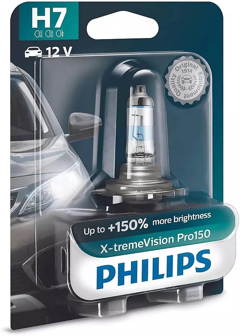 Philips X-tremeVision Pro150 H7 Car Headlight Bulb 150 Percent Brightness