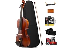 Quarter Size Violin Set For Beginners and Kids, 1/4 18.7” Student Grade Fiddle Orchestral Musical Instruments Including Hard 