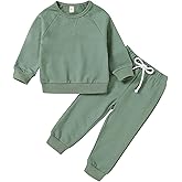 Happy Town Fall Outfits for Toddler Girl Boy Long Sleeve Top and Long Pants Set Toddler Sweatsuits