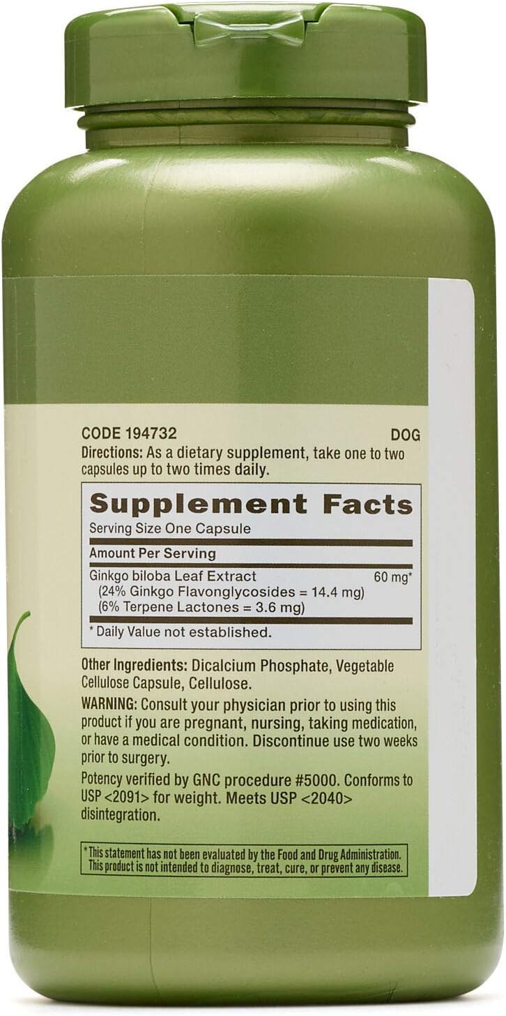 GNC Herbal Plus Ginkgo Biloba 60 MG: Health & Personal Care