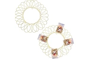 Ferraycle 2 Pcs Christmas Card Holder Wreath Metal Gift Card Holder Wall Display Spiral Photo Picture Insert Wreath for Xmas Winter Holiday Wall Hanging Decoration(13 Inch,Gold)