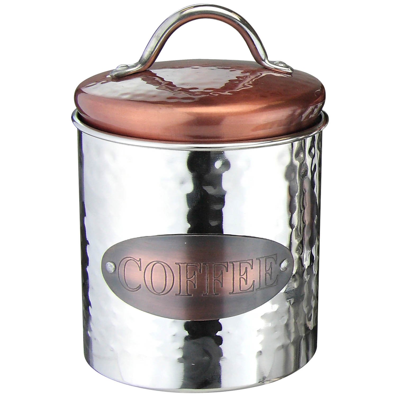 Apollo Canister Coffee, Stainless Steel, Copper/Silver, 9.7x14.3x9.7