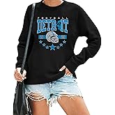 FAYALEQ Football Sweatshirts for Women Game Day Long Sleeve Shirts Football Graphic Pullover Sweatshirt Crewneck Casual Tops