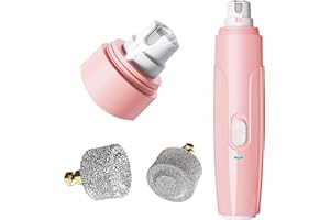 Bonve Pet Nail Grinder for Dogs - Upgraded Dog Nail Trimmers Super Quiet, 2 Speeds, Rechargeable, 2 Grinding Wheels for Small Large Dogs & Cats (Pink)