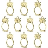 PATIKIL Alloy Open Back Bezel Pendants, Owl Shaped Hollow Resin Pendant Frame for DIY Crafts Earrings Necklace Bracelet Making