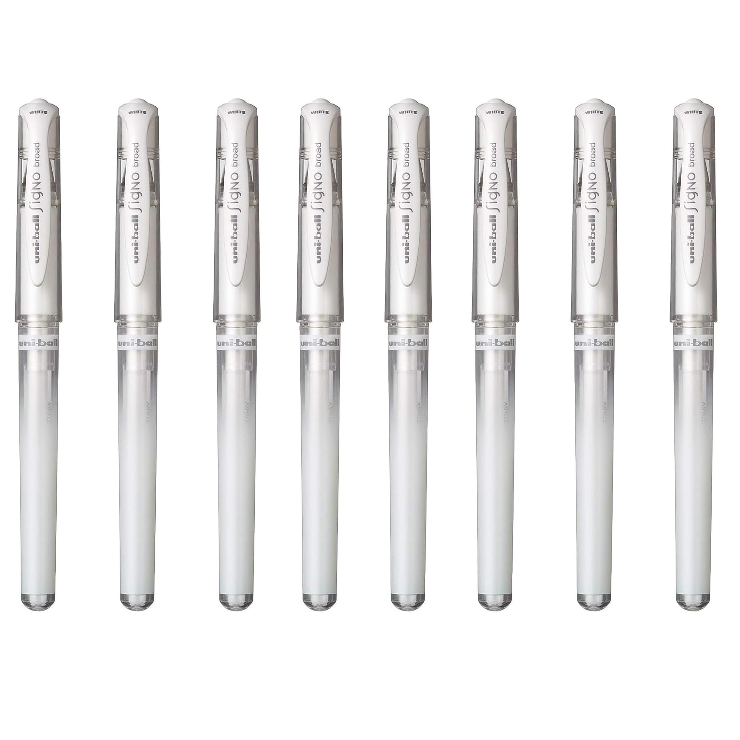 uni-ball Signo Broad Point Gel Impact Pen White Ink - 1.0mm Nib - Set of 8