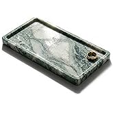 Green Marble Tray – 12" x 6.5" Decorative Vanity Tray for Bathroom, Countertop, Jewelry, Candles, Kitchen | Natural Stone Organizer for Makeup, Perfume, Skincare & Home Décor
