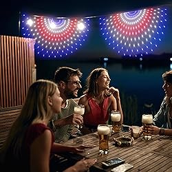 Leisure world 3 Pack 150 LED American Flag Banner