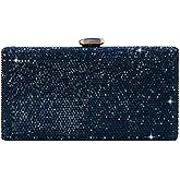 Boutique De FGG Crystal Evening Bags for Women Formal Party Box Clutch Wedding Rhinestone Handbags Bridal Clutch Purse,Mini