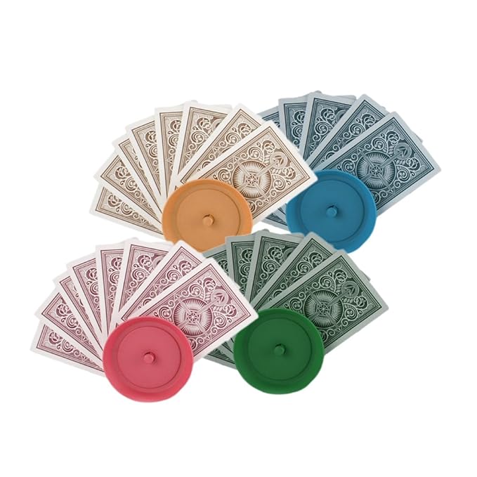 Set of 4 Deluxe Round Colored Playing Card Holders Sports & Outdoors