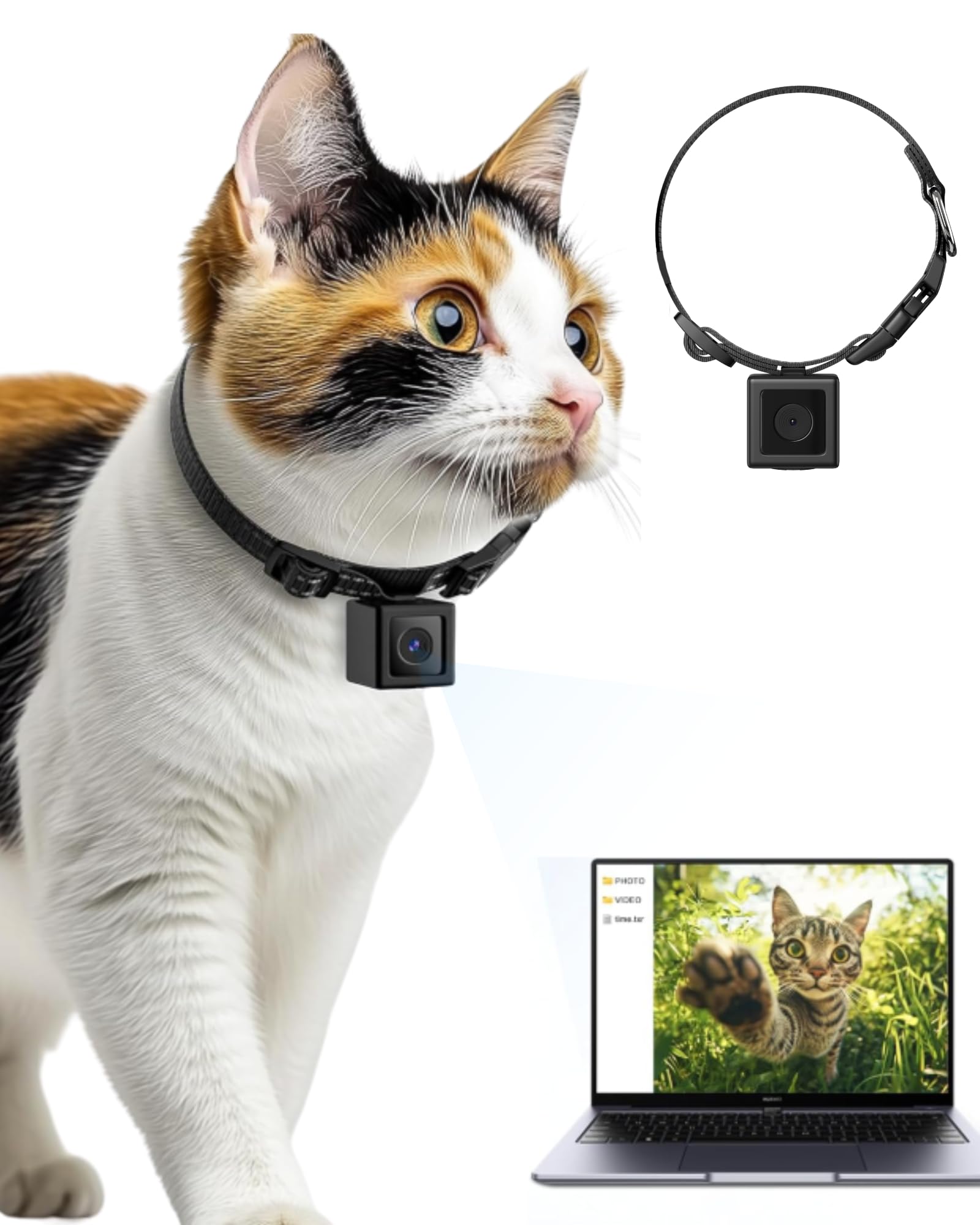Photo 1 of ZoomaraKam Cat Camera Collar 1080P HD – Lightweight Pet POV Action Cam with Night Vision, No WiFi Needed, XS-Size Pet Collar Camera